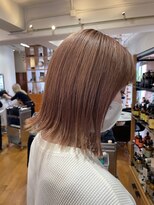 オーガニックマインド 坂戸 鶴ヶ島(organic+mind)&nbsp;大人可愛い切りっぱなしひし形レイヤーカットモカベージュ