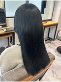 ブリーチ透明感カラーブルージュ＊ナチュラルロングストレート