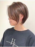ハイライトバレイヤージュダブルカラーショートカット髪質改善