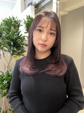 ジエクト ヴィシア(The Ect VIXIA) シャギーレイヤー/裾カラー/グラデーション/ピンク/ラベンダー