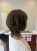 キレイめウルフ×ベージュ