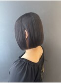 暗髪　ブラウンカラー　ボブヘア