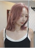 ハイトーン/ブリーチカラー/ピンクベージュ/渋谷