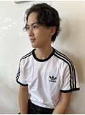 ブラウンメッシュシャドーパーマ