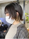 ショートボブレイヤーボブミディアムレイヤーウルフくびれボブ
