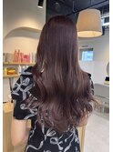 【ココアピンク&レイヤーカット】《福岡髪質改善》