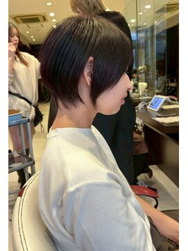 アース 栄店(HAIR&MAKE EARTH) earthショートレイヤーボブミルクティー丸みショートボブ