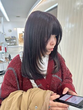 ユイマァル 岡山店(YUIMARL) レイヤーカット20代30代40代透明感カラーダークグレージュ
