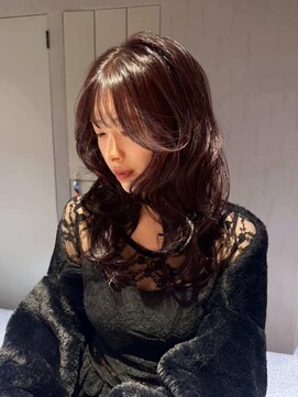 コルプラス(col +plus) ボルドーレッド×レイヤーカット