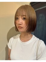 グッドフェローズ キタホリエ(GoodFellas kitahorie) 艶カラーで魅せるハイトーンボブレイヤーブリーチデザインカラー