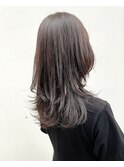 ロングウルフ×透明感カラー