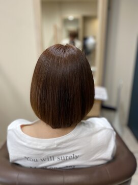 ヘアサロンアンドヘアメイクディー(hair salon hair make D) 仙台D　プレミアムケアカラー×つる艶カラー丸みマッシュボブ