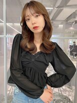 ジーナ 名駅(XENA.)&nbsp;《ha46》顔周り/くびれミディ/ロングレイヤー/グレージュ