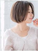 黒髪も◎ツヤ髪小顔な大人ショートボブg古河20代30代40代