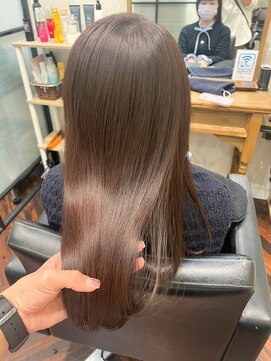 シャンドゥール 栄店(CHANDEUR) ツヤ髪ストレートロング髪質改善縮毛矯正 暗髪ブラウン