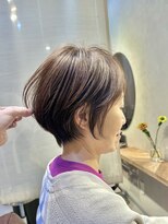 ナンバー 六本松(Number)&nbsp;丸みショートボブ脱白髪染めハイライトインナーカラー髪質改善