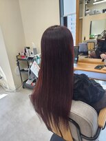 バッカ 横浜桜木町店(BACCA)&nbsp;ストレートロングヘア　ボルドーカラー