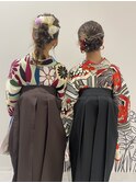 友達と一緒にペア割〇卒業式袴ヘアセット