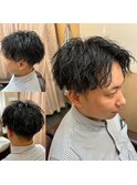 30代40代ビジネス無造作センターパートツイストスパイラル
