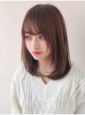 小顔前髪イメチェン顔周りカットミディアムレイヤー20代30代40代