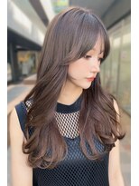 クーエフー(coo et fuu)&nbsp;暖色ミルクティーベージュ×レイヤーカット×シースルーバング