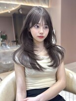 ロンドガーネット 池袋(Lond garnet)&nbsp;ミニウルフレイヤーカット顔周り前髪韓国ミディアムロング/池袋