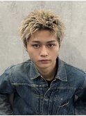 スパイキーショート/ブロンド/ブリーチカラー/抜きっぱなし