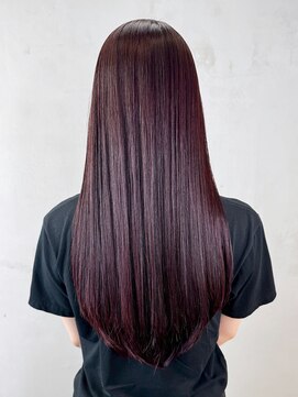 シオン(shion) ロング顔周りレイヤー韓国ヘア暗めカラー_ba562792