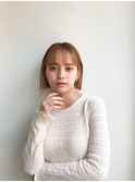 honen【薬院】アプリコットオレンジ×切りっぱなしボブ