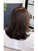 くびれレイヤー　グレイカラー白髪ぼかし40代50代