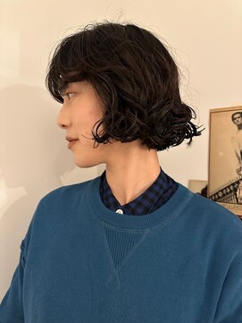 ボブパーマドライパーマボブ前髪パーマ黒髪パーマ