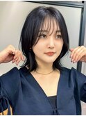 外ハネくびれミディアムレイヤー小顔カットくびれレイヤーボブ