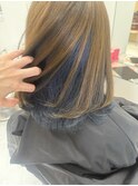 ネイビーブルー インナーヘアカラー