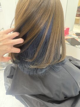 ヘアポジション 大曲北店 HAIR Position ネイビーブルー インナーヘアカラー
