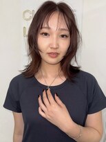 ヨーテ(yote)&nbsp;moeka＊ミディアムレイヤー×チェリーブラウン