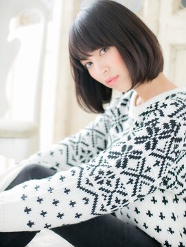 モッズ ヘア 福岡姪浜店(mod's hair) *mod's姪浜*…大人かっこいい黒髪エアストレート前下がりボブf