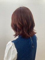 モルニ(MORNI)&nbsp;髪質改善トリートメント_マロンベージュ Aラインボブ かきあげ