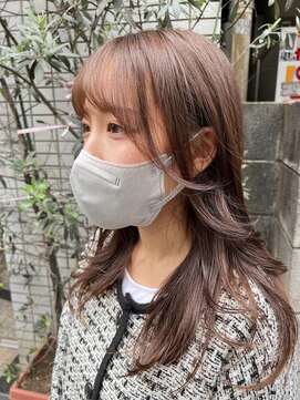 ケンジ 横浜(KENJE) ＃顔まわりカット＃小顔カット＃ピンクベージュ