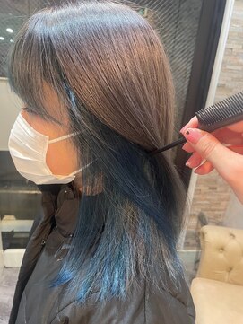 ヘアーリゾートガーデン 南柏店(Hair Resort Garden) 切りっぱミディ×インナーブルー