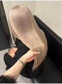 6911渋谷ブロンドミルクティーアッシュホワイト韓国ストレート