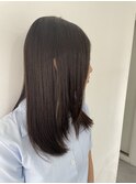 地毛風カラー/地毛風ストレート/黒髪ロング/縮毛矯正/髪質改善