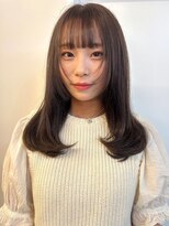 パーク 福岡天神西通り店(parc)&nbsp;透明感カラー　顔周りレイヤー　小顔カット　内巻き　ミディアム