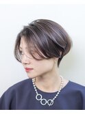 センターパート/ハンサムショート/アッシュベージュ/豊橋/田原