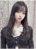 髪質改善顔まわりレイヤーカットネビージュワンレン