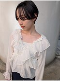 【ANALOGUE】黒髪ショート前髪パーマ