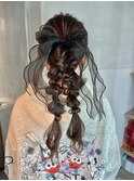 【ダブルポニーテール】/結婚式/二次会/同窓会/銀座/ヘアセット