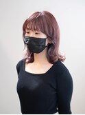 ☆ピンクベージュの外ハネミディ☆