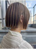 20代30代ハイトーンボブ/ミルクティー/ぷつっとボブ/新宿
