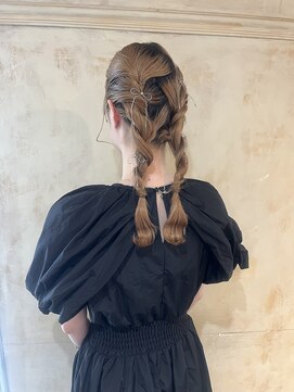 フリックヘアサロン 梅田茶屋町2号店(FLICK HAIR SALON) 編み込み/お呼ばれスタイル/リボン