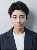 ニュアンスパーマ/ツーブロックショート/アップバング